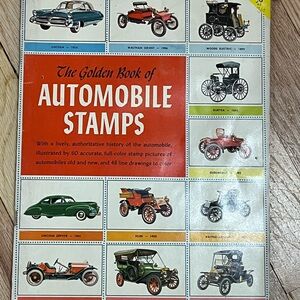 Vintage The Golden Book of Automobile Stamps